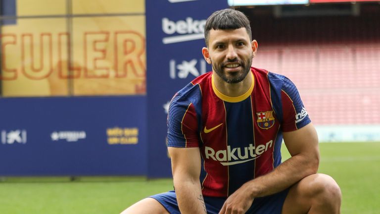 Sergio Aguero Argentina International Striker Joining Barcelona From Manchester City On A Two Year Contract Football News Sky Sports