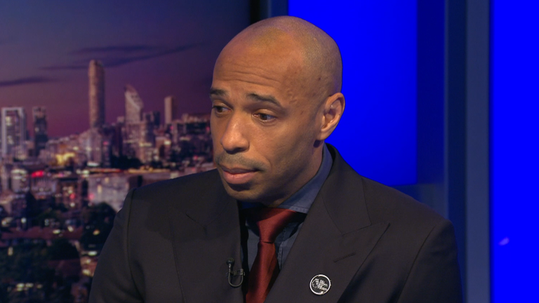 Former Arsenal striker Thierry Henry in the Monday Night Football studio on May 3, 2021