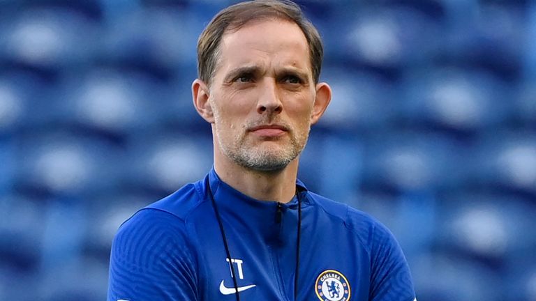 Chelsea's German coach Thomas Tuchel attends a training session at the Dragao stadium in Porto on May 28, 2021 on the eve of the UEFA Champions League final football match between Manchester City and Chelsea. (Photo by PIERRE-PHILIPPE MARCOU / AFP) (Photo by PIERRE-PHILIPPE MARCOU/AFP via Getty Images)