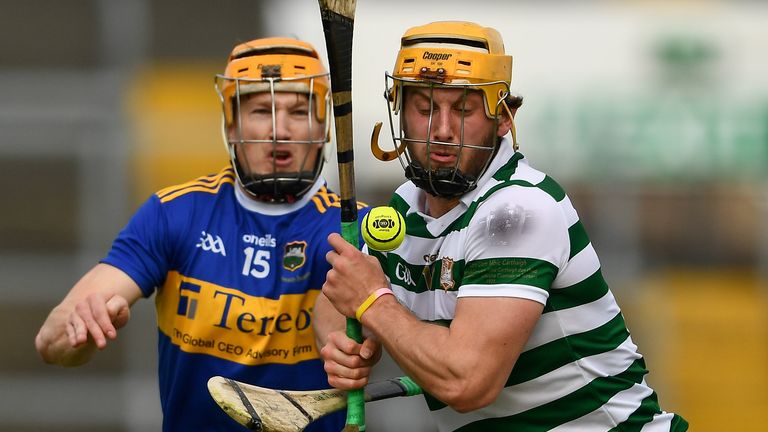 Tom Morrisey of Limerick in action against Jake Morris of Tipperary