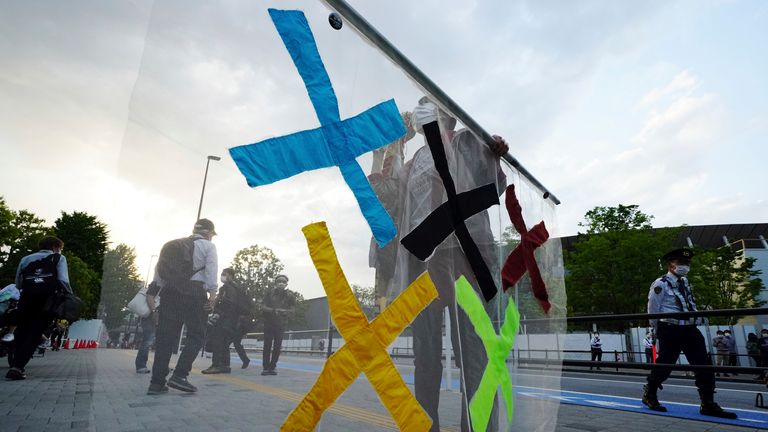 AP - Tokyo Olympic protest