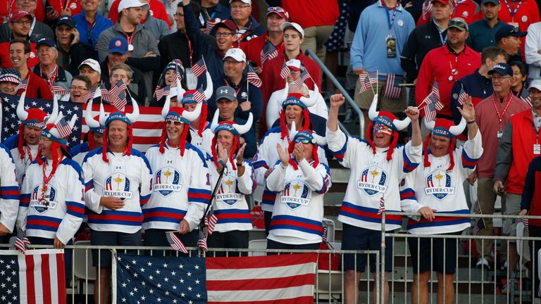 United States fans at the 2016 Ryder Cup at Hazeltine National Golf Club