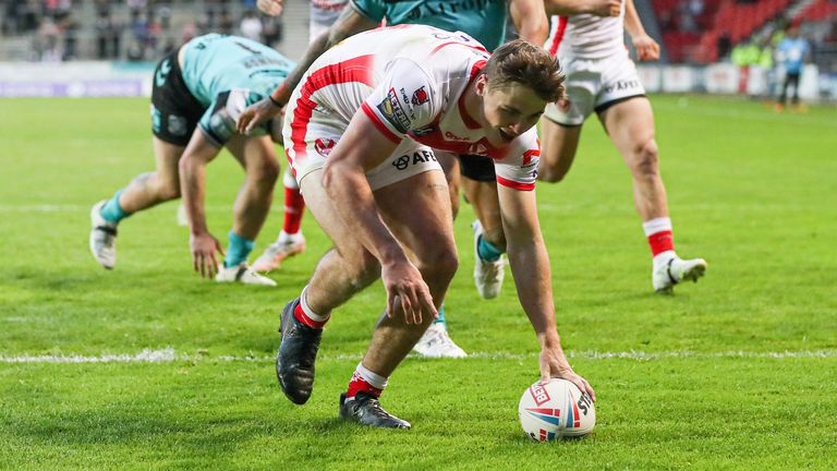 Welsby scored either side of half-time to complete his hat-trick 