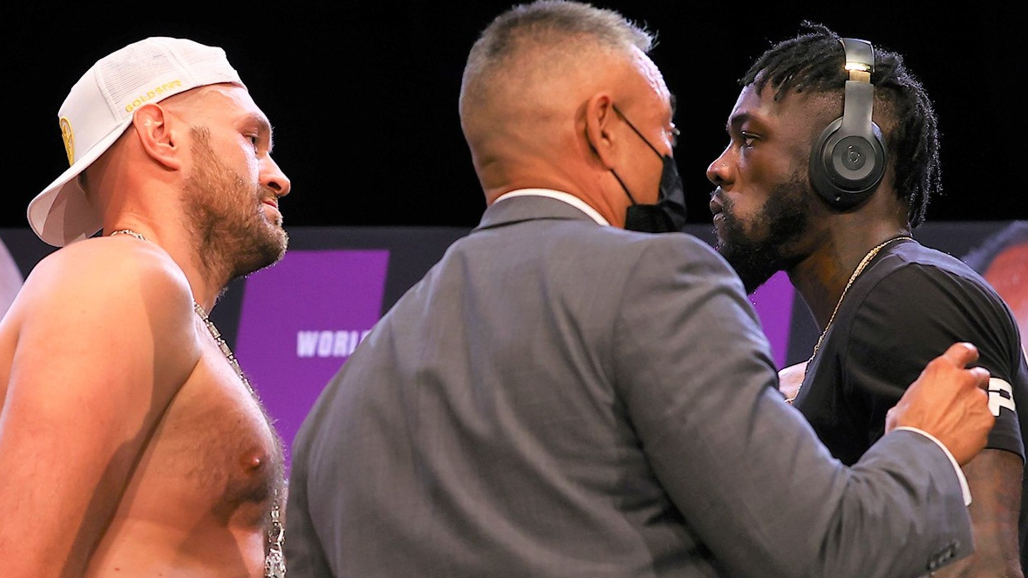Tyson Fury and Deontay Wilder in tense face-off