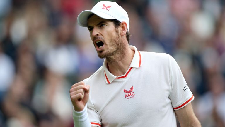 Andy Murray reacts during his Gentlemen's Singles second round match against Oscar Otte on centre court on day three of Wimbledon at The All England Lawn Tennis and Croquet Club, Wimbledon. Picture date: Wednesday June 30, 2021.