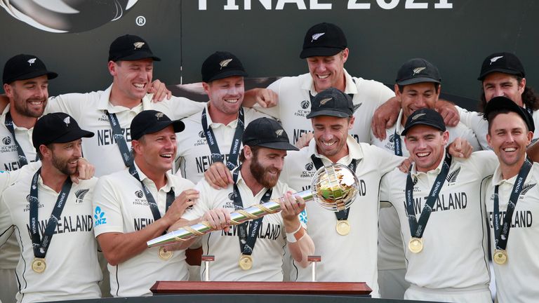 New Zealand celebrate winning the World Test Championship (AP Newsroom)