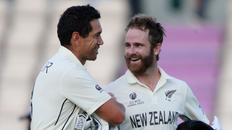 Taylor and Kane Williamson (right) steered New Zealand to victory over India in the inaugural World Test Championship final