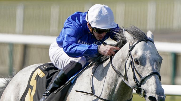 Hurricane Lane wins the Feilden Stakes at Newmarket