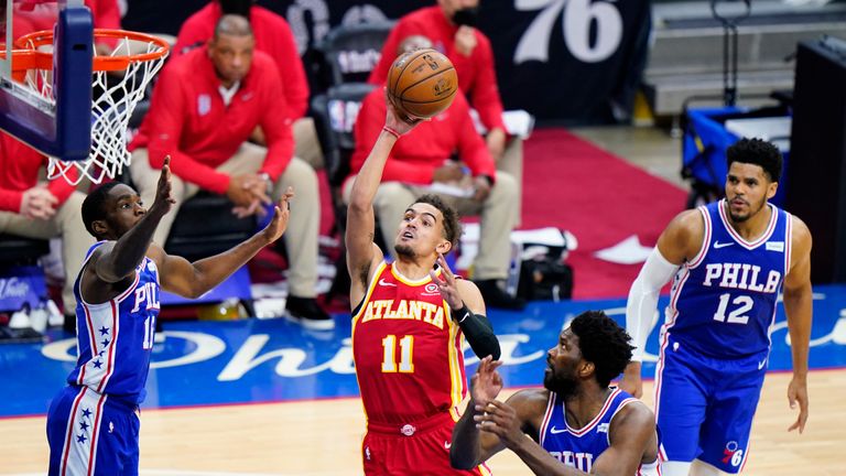 Highlights of the second game in the Eastern Conference semi-finals between the Atlanta Hawks and the Philadelphia 76ers.