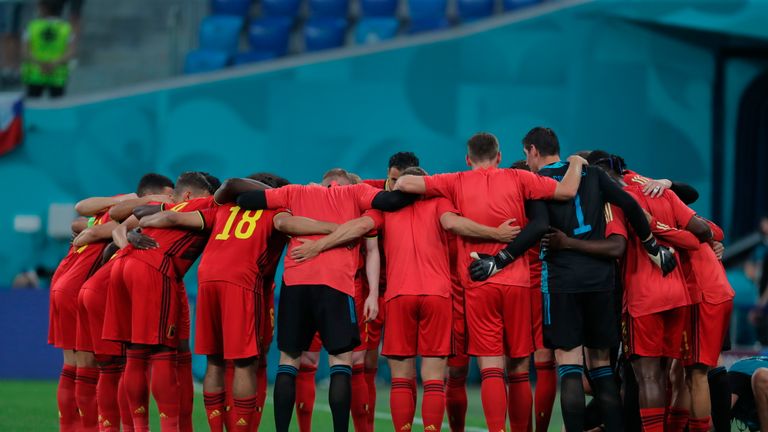 PA - Belgium huddle at Euro 2020