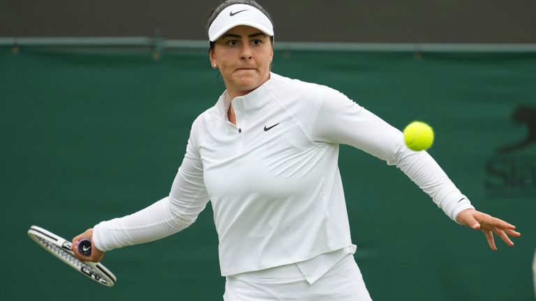 Bianca Andreescu, seeded fifth, become the highest name to crash out of the women's draw after losing her delayed first round match (AP)