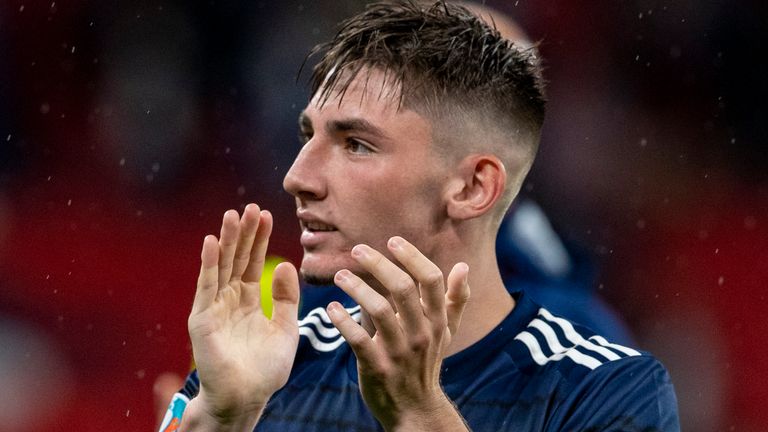 ENGLAND, SCOTLAND - JUNE 18: Billy Gilmour  at full time during a Euro 2020 match between England and Scotland at Wembley Stadium, on June 18, 2021, in London, England. (Photo by Alan Harvey / SNS Group)