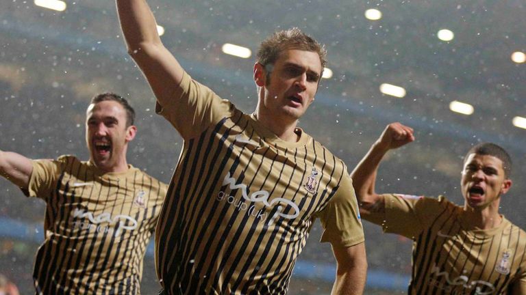 Former Bradford City striker James Hanson, centre, has shared his incredible story in the latest episode of Sky News' StoryCast '21.