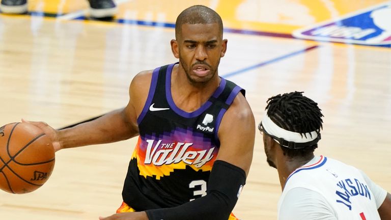 Phoenix Suns guard Chris Paul in action during Game 5