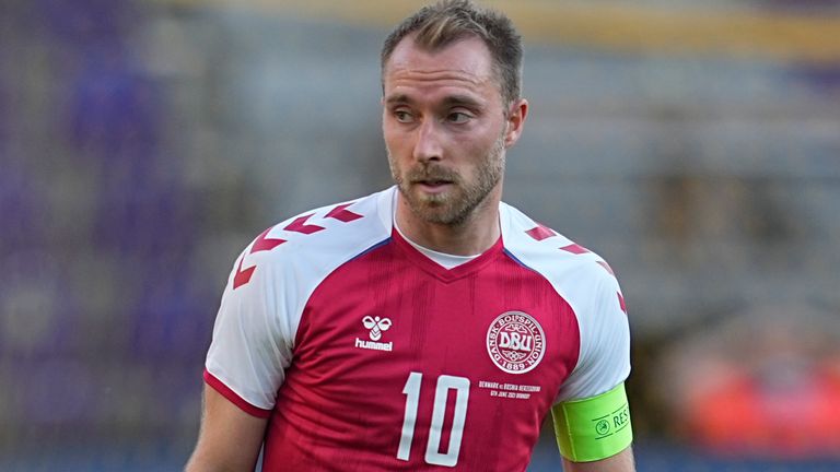 June 6, 2021: Denmarks Christian Eriksen during Denmark against Bosnia and Herzegovina on Broendby Stadium, Copenhagen, Denmark. Kim Price/CSM(Credit Image: © Kim Price/CSM via ZUMA Wire) (Cal Sport Media via AP Images)