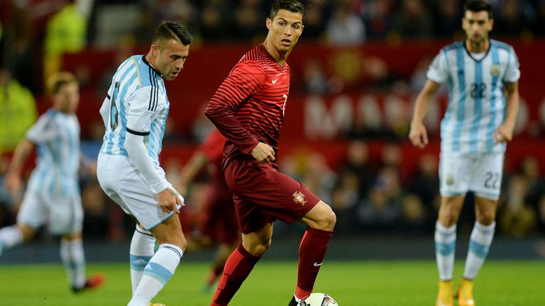 Cristiano Ronaldo in action for Portugal in 2004