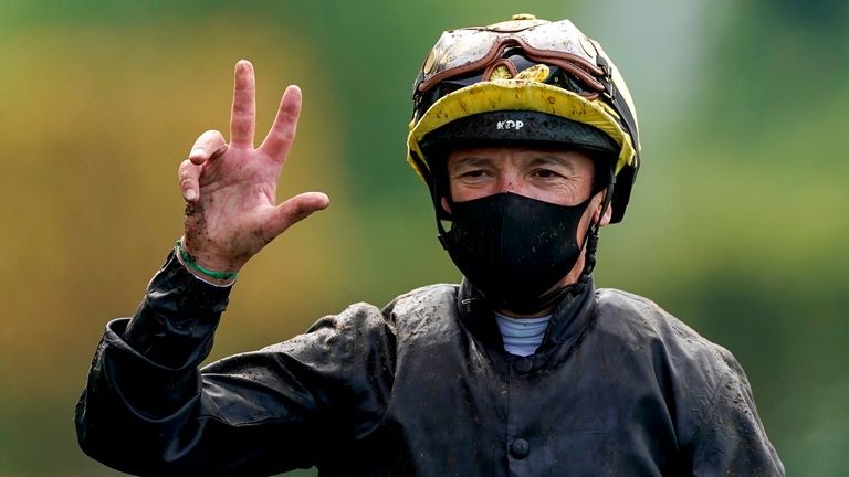 Frankie Dettori celebrates his third Ascot Gold Cup win on Stradivarius