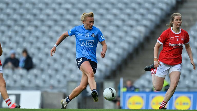 Carla Rowe of Dublin scores her side's second goal