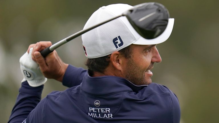 Edoardo Molinari, of Italy, plays his shot from the second tee during the first round of the U.S. Open Golf Championship, Thursday, June 17, 2021, at Torrey Pines Golf Course in San Diego. (AP Photo/Gregory Bull)