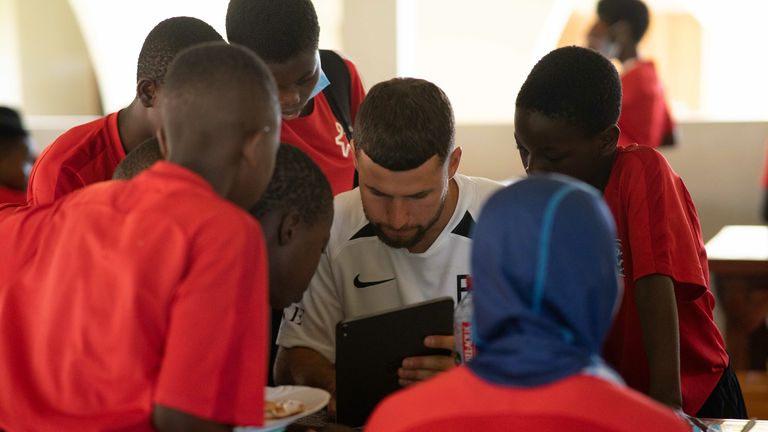 Emiliano Marcondes visiting the Right To Dream academy in Ghana