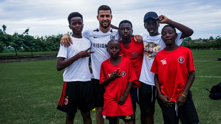 Emiliano Marcondes visiting the Right To Dream academy in Ghana