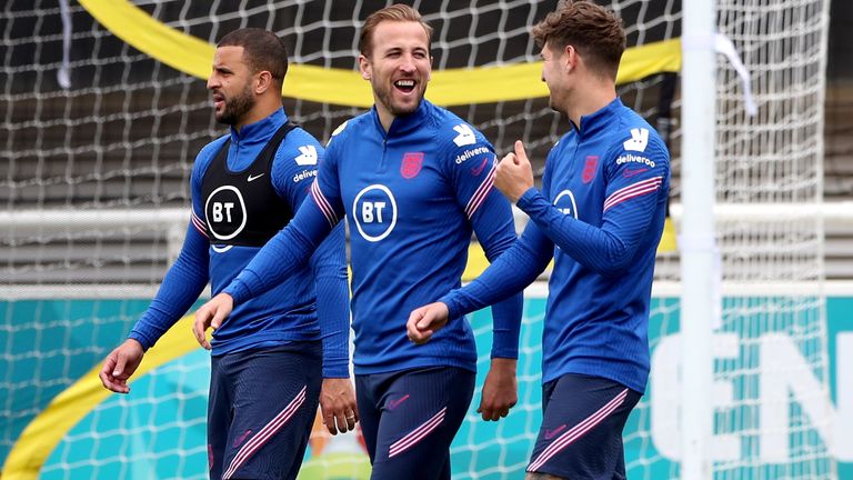 England trained ahead of the Germany game on Sunday