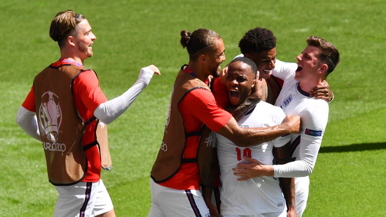 AP - England players celebrate against Croatia