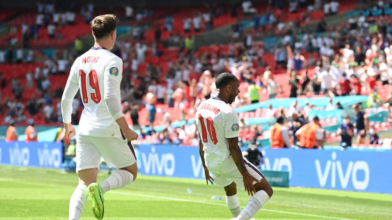 AP - Raheem Sterling celebrates his goal vs Croatia