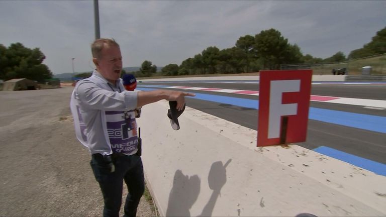 Martin Brundle trackside at Turn 10