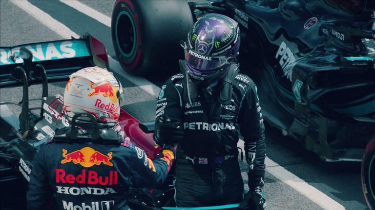 Max Verstappen and Lewis Hamilton