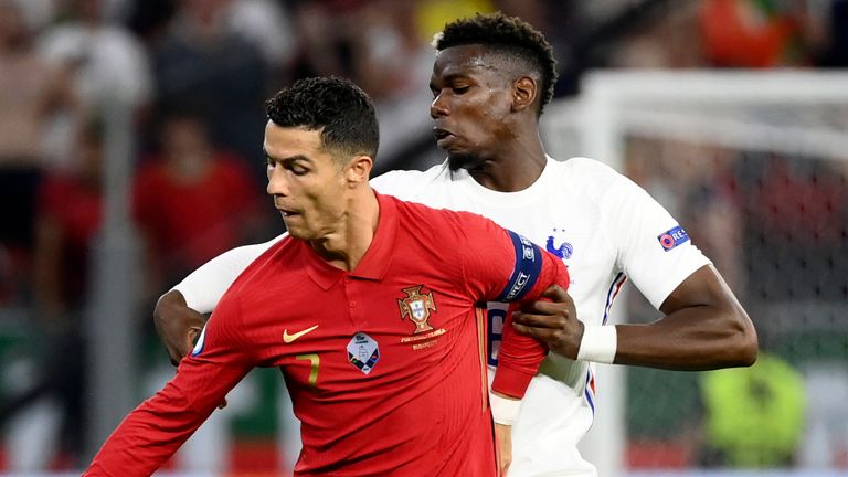 Cristiano Ronaldo and Paul Pogba, Portugal vs France