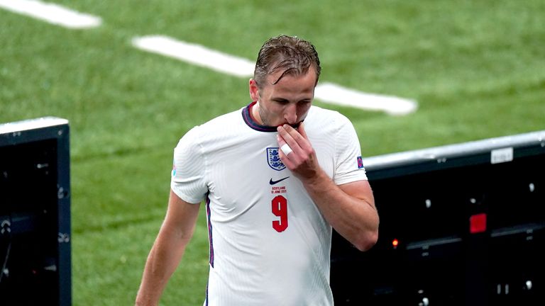 PA - Harry Kane after being substituted against Scotland