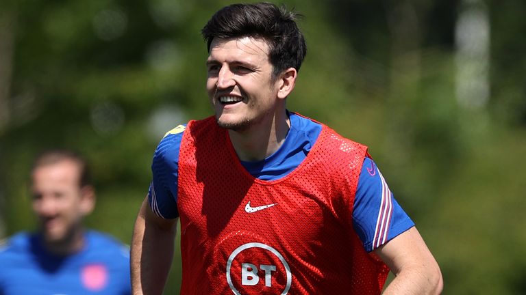 Harry Maguire during England training