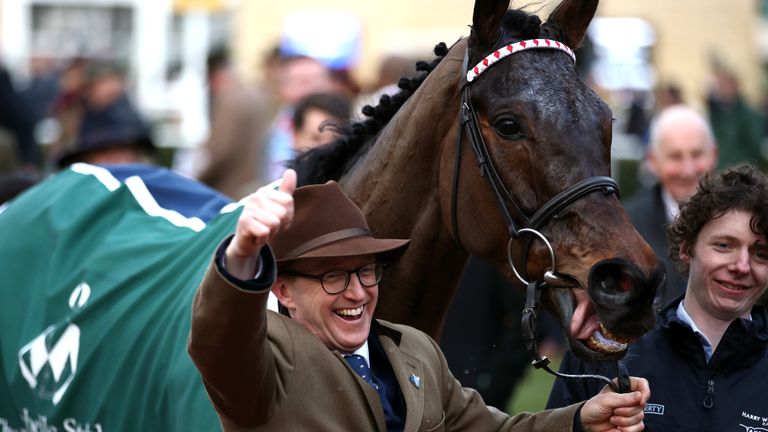 Harry Whittington with Simply the Betts after victory at the Cheltenham Festival in 2020