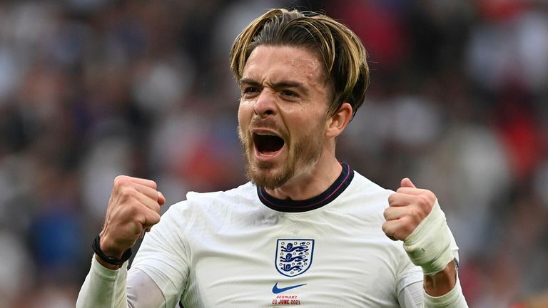 Jack Grealish celebrates after England vs Germany 