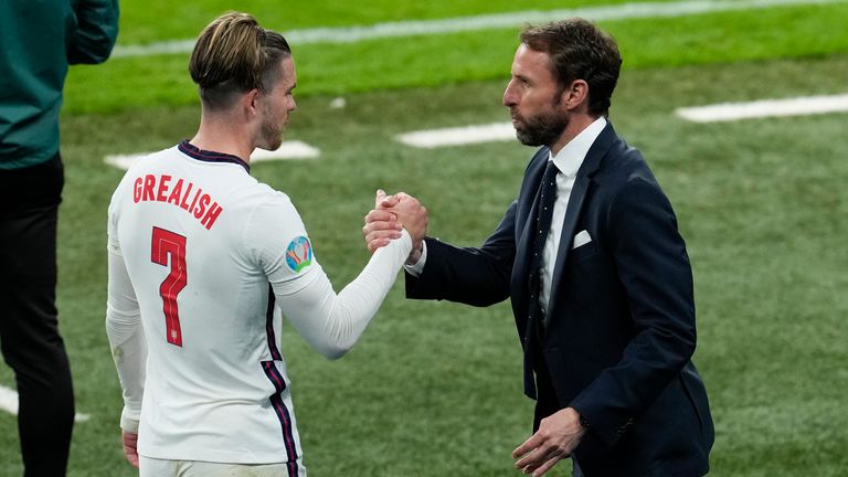 Jack grealish and Gareth Southgate