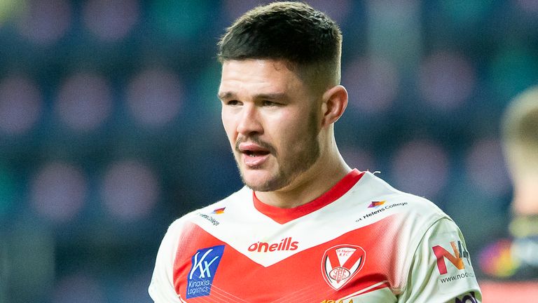 Picture by Allan McKenzie/SWpix.com - 26/03/2021 - Rugby League - Betfred Super League Round 1 - Emerald Headingley Stadium, Leeds, England St Helens v Salford Red Devils - James Bentley.