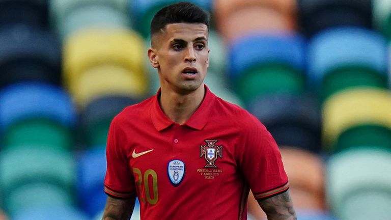 Joao Cancelo of Portugal and Manchester City in action during the International Friendly match between Portugal and Israel at Estadio Jose Alvalade on June 9, 2021 in Lisbon, Portugal. 