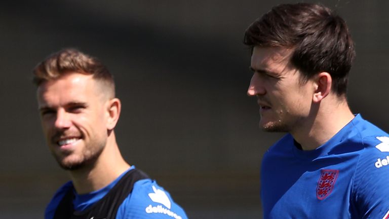 Jordan Henderson (left) and Harry Maguire are hoping to make their Euro 2020 debuts against the Czech Republic (PA)