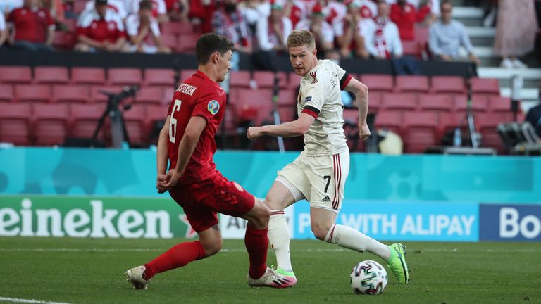 Kevin De Bruyne provides an assist in Belgium's win over Denmark at Euro 2020