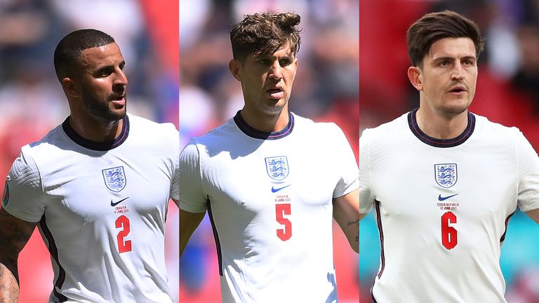 Kyle Walker, John Stones and Harry Maguire played as a back three in England's run to the 2018 World Cup semi-finals (AP/PA Images)