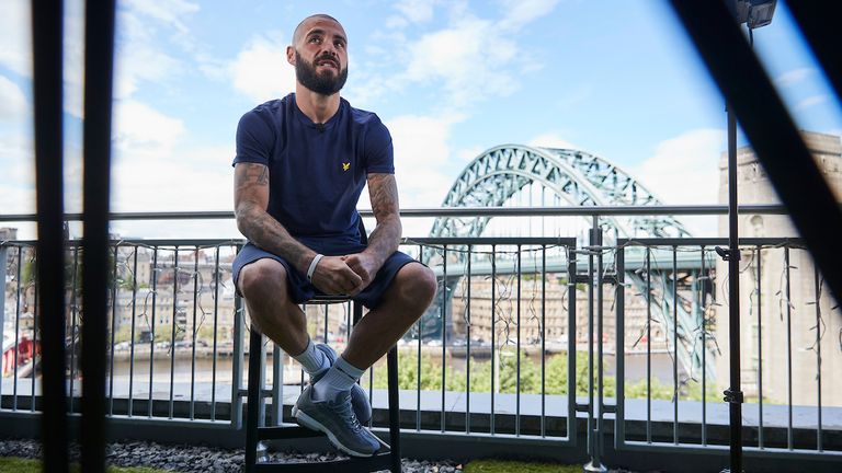 *** FREE FOR EDITORIAL USE ***.Ritson v Ponce Media Day.9 June 2021.Lewis Ritson during todays Media Day      