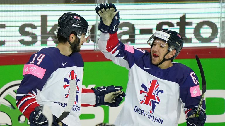 AP - Liam Kirk (left) celebrates with Great Britain team-mate Brendan Connolly