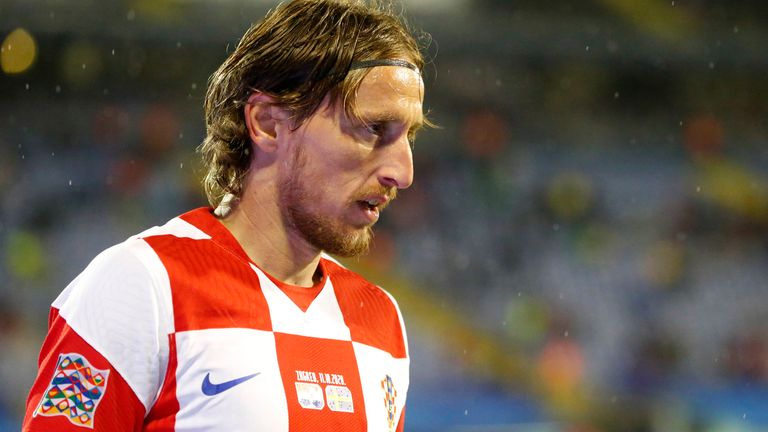 Luka Modric in action for Croatia