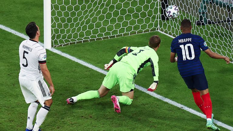 Manuel Neuer cannot prevent the own goal by Germany defender Mats Hummels