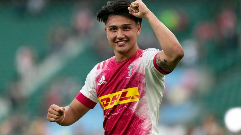 Marcus Smith is one four players who helped Harlequins to their Premiership final victory over Exeter on Saturday to be named in Eddie Jones' England squad