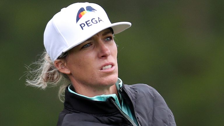 Mel Reid, of England, watches her shot from the fourth fairway during the second round of the U.S. Women's Open golf tournament at The Olympic Club, Friday, June 4, 2021, in San Francisco. (AP Photo/Jed Jacobsohn)