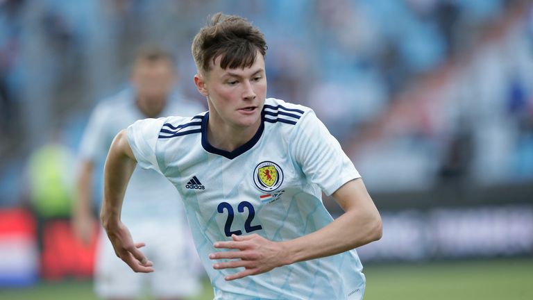 SNS - Nathan Patterson in action on his Scotland debut during a friendly match between Luxembourg and Scotland at the Stade Josy Barthel on June 06, 2021