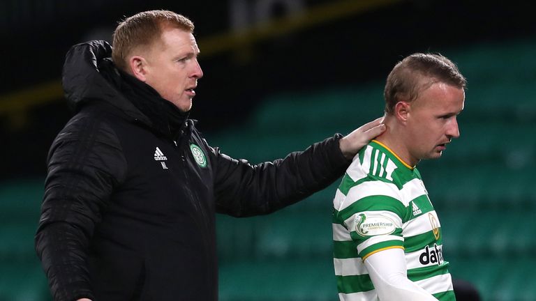 Neil Lennon has claimed Leigh Griffiths was a stone overweight when he returned to Celtic training after lockdown