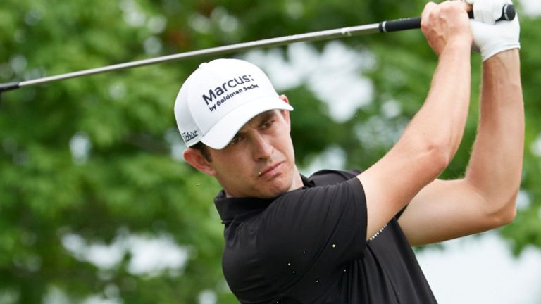 DUBLIN, OH - JUNE 06:   Patrick Cantlay (USA) watches his tee shot on 5 during the final round of the Memorial Tournament at Muirfield Village Golf Club in Dublin, Ohio on June 06, 2021. (Photo by Shelley Lipton/Icon Sportswire)